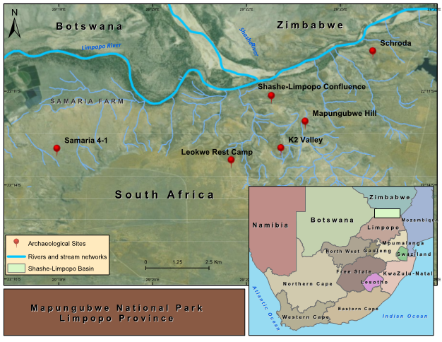 Diagram of archaeological sites