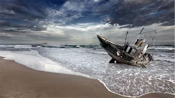 beached ship