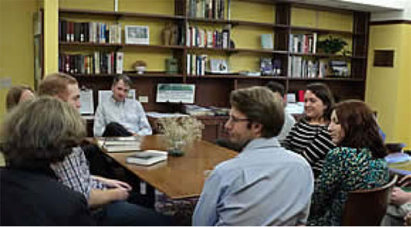 Timothy Snyder meeting with graduate students at the Center